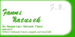 fanni matusek business card